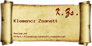 Klemencz Zsanett névjegykártya